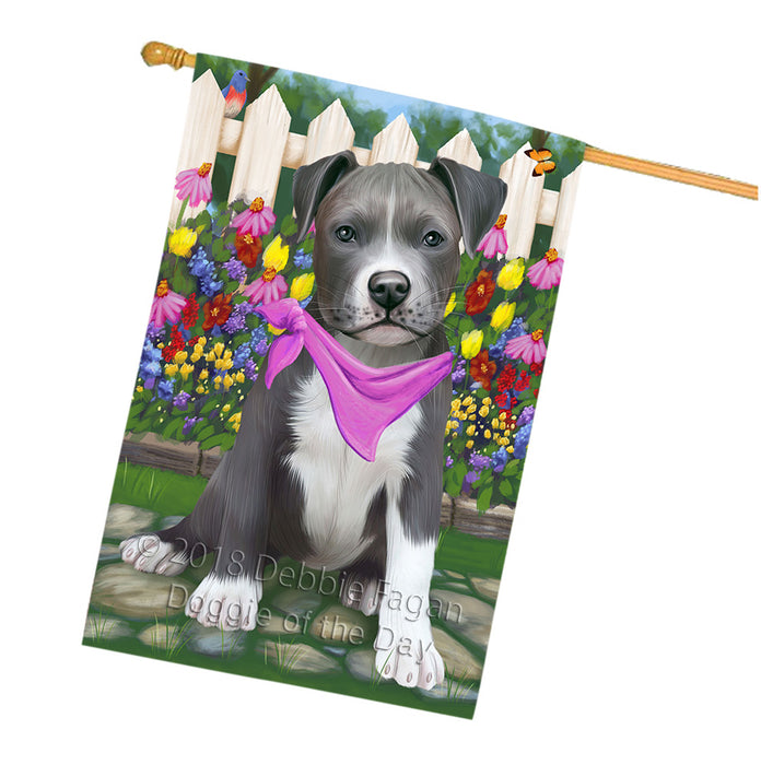 Spring Floral Pit Bull Dog House Flag FLG50222