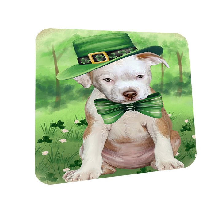 St. Patricks Day Irish Portrait Pit Bull Dog Coasters Set of 4 CST49305