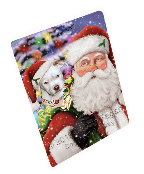 Santa Carrying Pit Bull Dog and Christmas Presents Cutting Board C66447