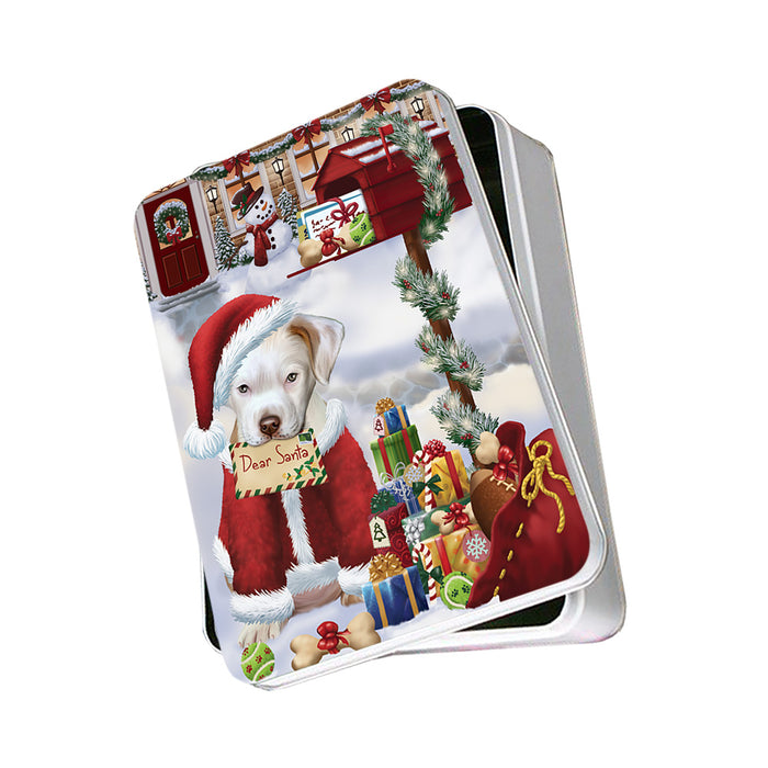 Pit bull Dog Dear Santa Letter Christmas Holiday Mailbox Photo Storage Tin PITN53855