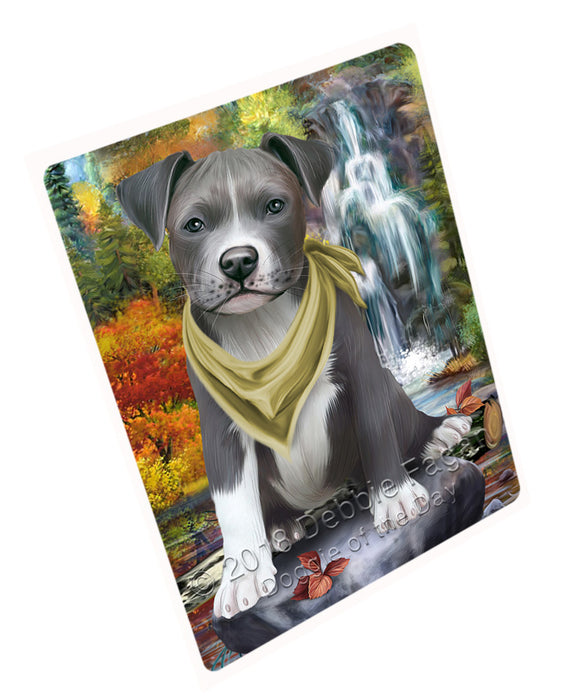 Scenic Waterfall Pit Bull Dog Large Refrigerator / Dishwasher Magnet RMAG72030