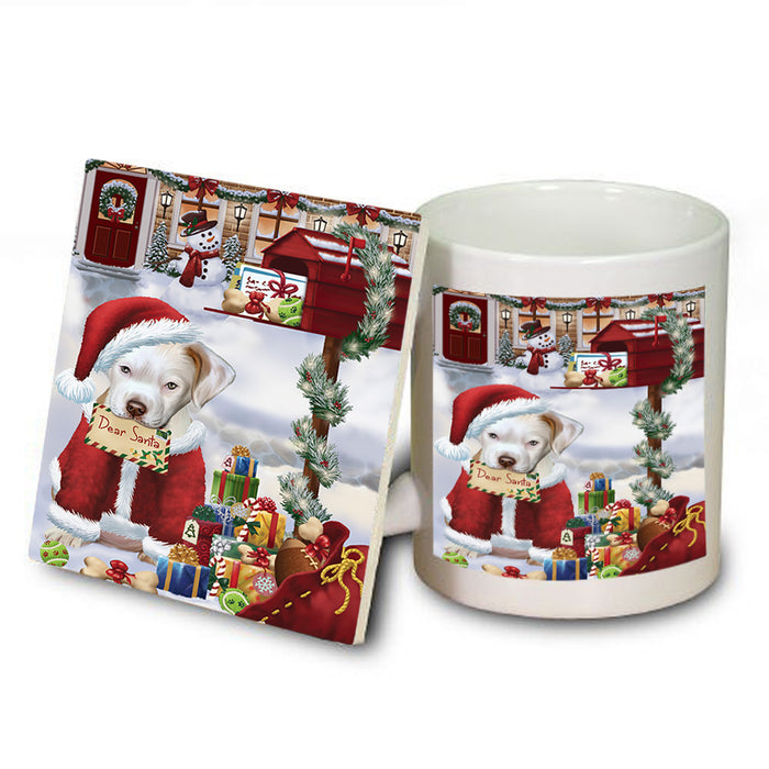 Pit bull Dog Dear Santa Letter Christmas Holiday Mailbox Mug and Coaster Set MUC53904