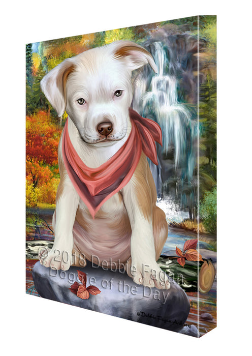 Scenic Waterfall Pit Bull Dog Canvas Print Wall Art Décor CVS84572