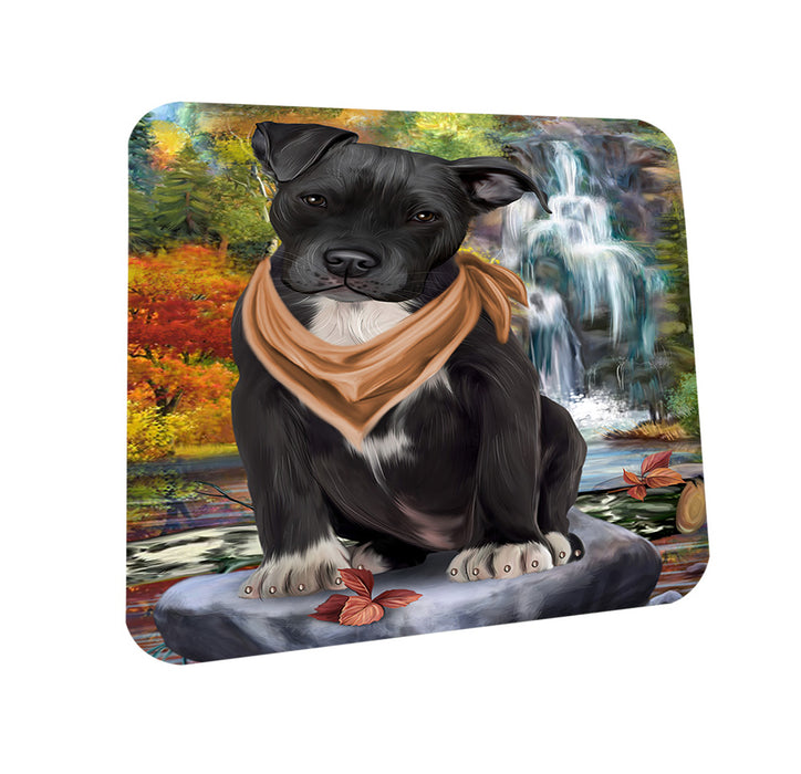 Scenic Waterfall Pit Bull Dog Coasters Set of 4 CST51883