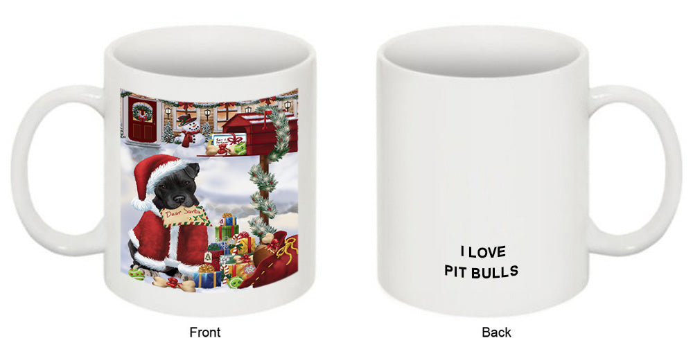 Pit bull Dog Dear Santa Letter Christmas Holiday Mailbox Coffee Mug MUG49312