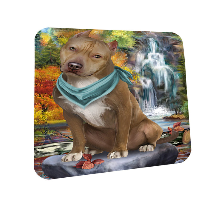 Scenic Waterfall Pit Bull Dog Coasters Set of 4 CST51884