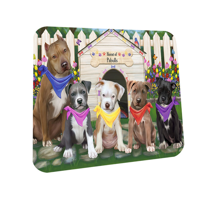 Spring Dog House Pit Bulls Dog Coasters Set of 4 CST50844