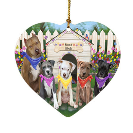 Spring Dog House Pit Bulls Dog Heart Christmas Ornament HPOR50885