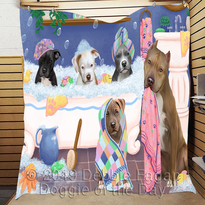 Rub A Dub Dogs In A Tub Pit Bull Dogs Quilt