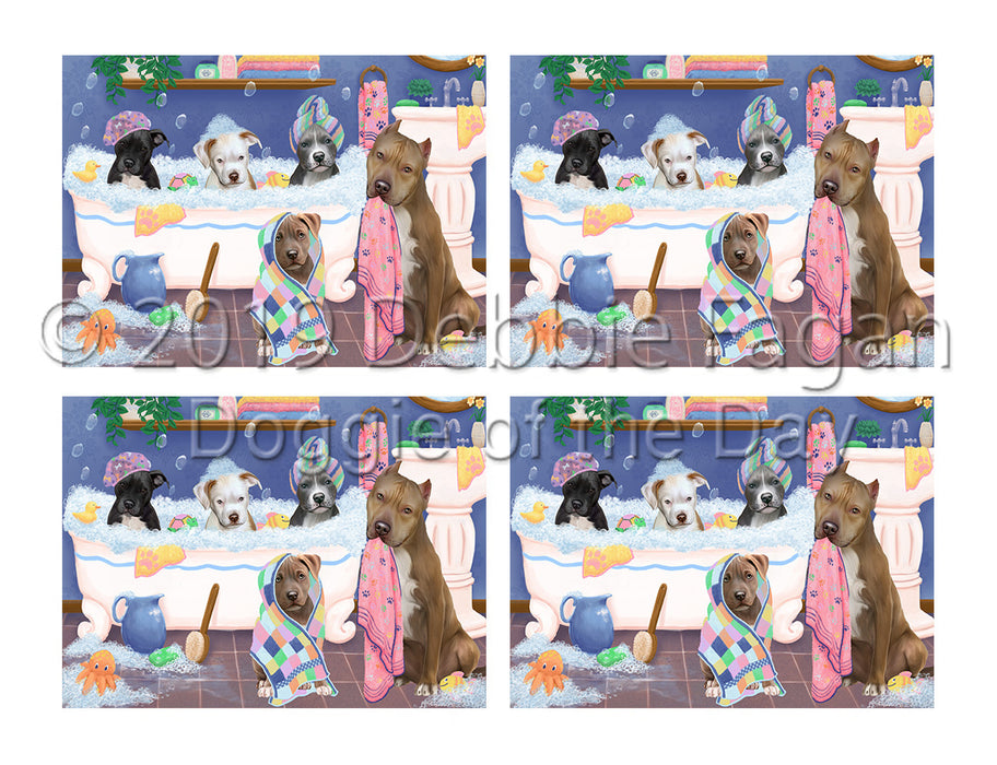 Rub A Dub Dogs In A Tub Pit Bull Dogs Placemat