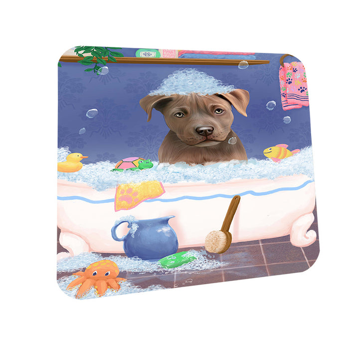 Rub A Dub Dog In A Tub Pit Bull Dog Coasters Set of 4 CST57369