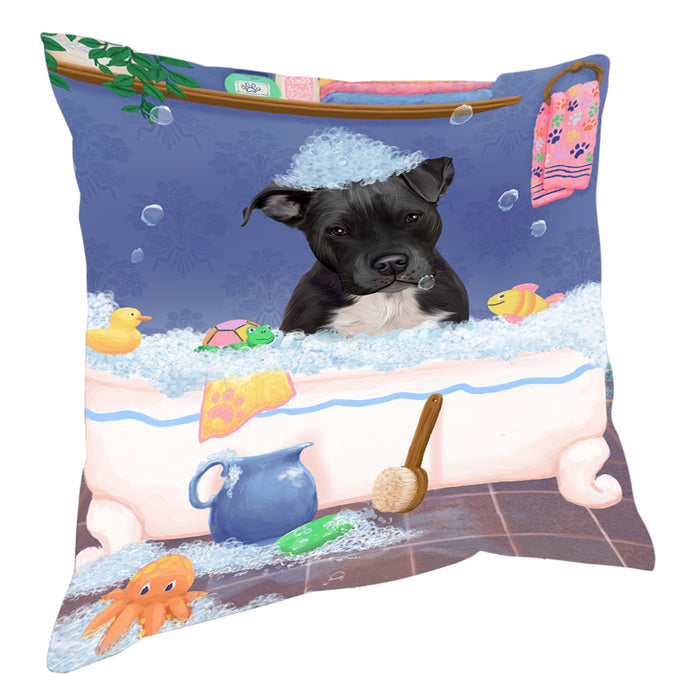 Rub A Dub Dog In A Tub Pitbull Dog Pillow with Top Quality High-Resolution Images - Ultra Soft Pet Pillows for Sleeping - Reversible & Comfort - Ideal Gift for Dog Lover - Cushion for Sofa Couch Bed - 100% Polyester, PILA90691