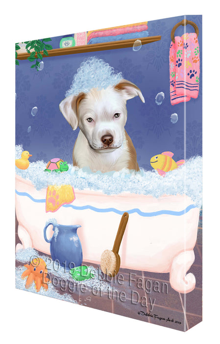 Rub A Dub Dog In A Tub Pit Bull Dog Canvas Print Wall Art Décor CVS143225