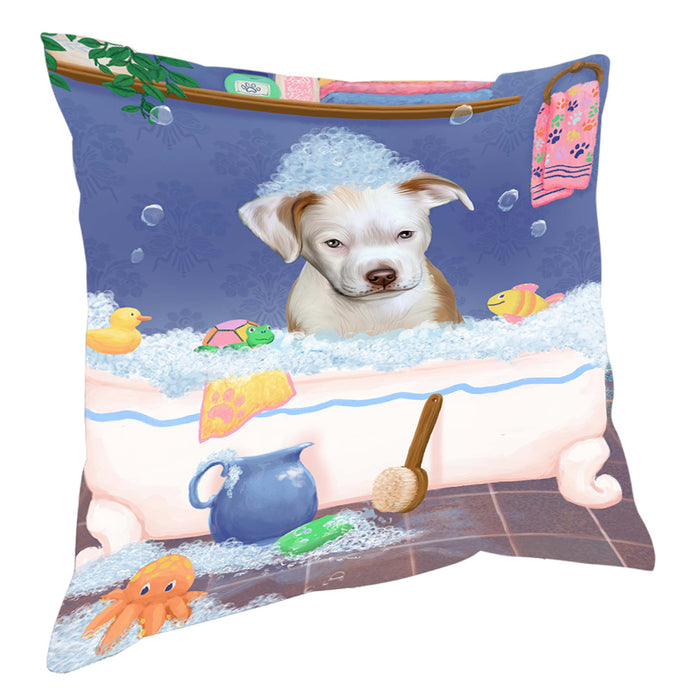 Rub A Dub Dog In A Tub Pitbull Dog Pillow with Top Quality High-Resolution Images - Ultra Soft Pet Pillows for Sleeping - Reversible & Comfort - Ideal Gift for Dog Lover - Cushion for Sofa Couch Bed - 100% Polyester, PILA90694