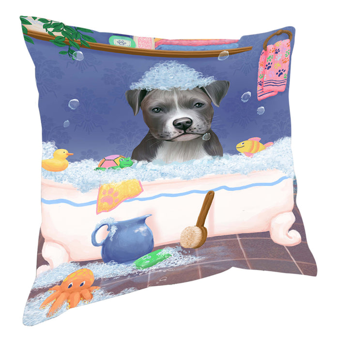 Rub A Dub Dog In A Tub Pitbull Dog Pillow with Top Quality High-Resolution Images - Ultra Soft Pet Pillows for Sleeping - Reversible & Comfort - Ideal Gift for Dog Lover - Cushion for Sofa Couch Bed - 100% Polyester, PILA90697