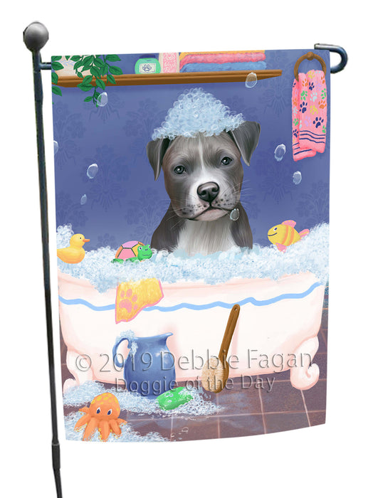 Rub A Dub Dog In A Tub Pit Bull Dog Garden Flag GFLG66270