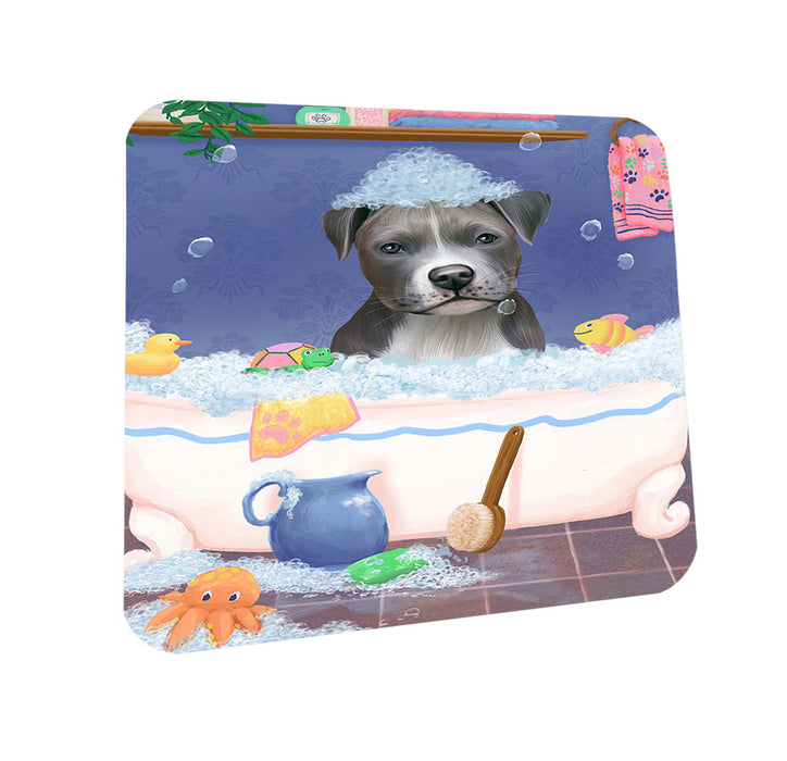 Rub A Dub Dog In A Tub Pit Bull Dog Coasters Set of 4 CST57372