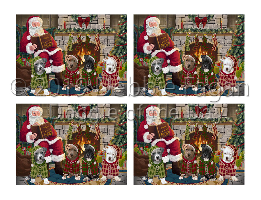 Christmas Cozy Holiday Fire Tails Pit Bull Dogs Placemat