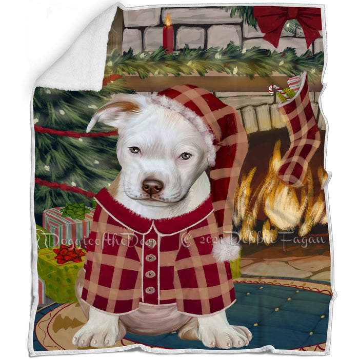 The Stocking was Hung Pit Bull Dog Blanket BLNKT119460