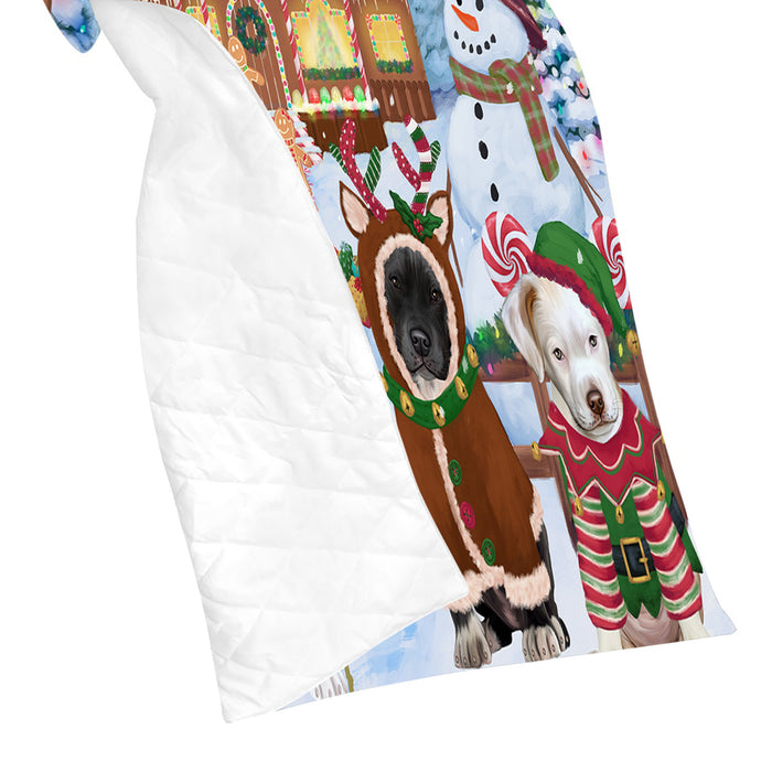 Holiday Gingerbread Cookie Pit Bull Dogs Quilt