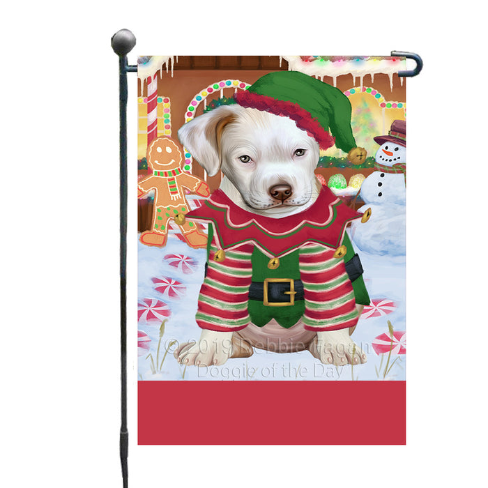 Personalized Gingerbread Candyfest Pit Bull Dog Custom Garden Flag GFLG64118