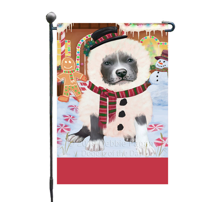 Personalized Gingerbread Candyfest Pit Bull Dog Custom Garden Flag GFLG64121