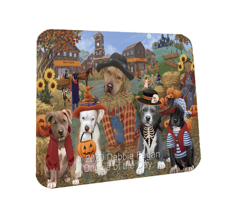 Halloween 'Round Town Pitbull Dogs Coasters Set of 4 CSTA57974