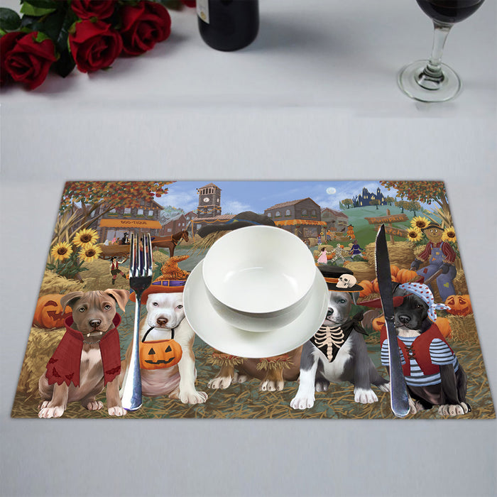Halloween 'Round Town Pit Bull Dogs Placemat