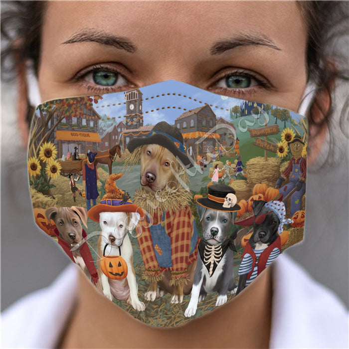 Halloween 'Round Town Pitbull Dogs Face Mask FM49976