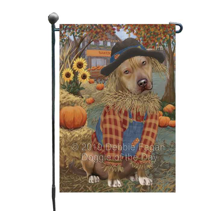 Fall Pumpkin Scarecrow Pit Bull Dogs Garden Flag GFLG65794