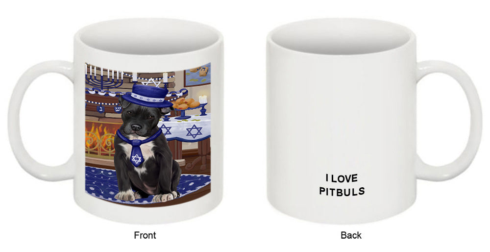 Happy Hanukkah  Pit Bull Dogs Coffee Mug MUG52887
