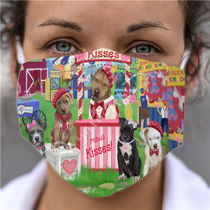 Carnival Kissing Booth Pitbull Dogs Face Mask FM48067