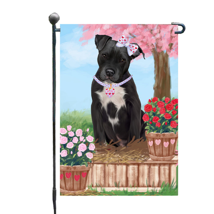 Personalized Rosie 25 Cent Kisses Pit Bull Dog Custom Garden Flag GFLG64760