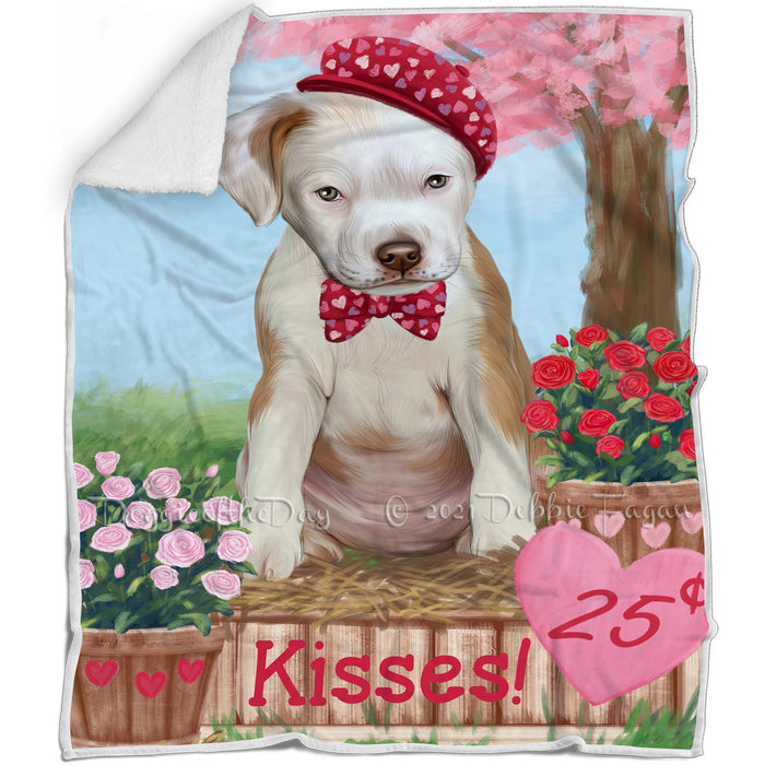Rosie 25 Cent Kisses Pit Bull Dog Blanket BLNKT127416