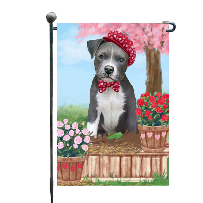 Personalized Rosie 25 Cent Kisses Pit Bull Dog Custom Garden Flag GFLG64763