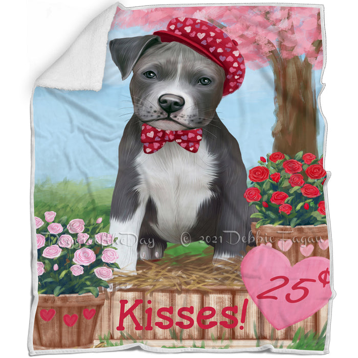 Rosie 25 Cent Kisses Pit Bull Dog Blanket BLNKT127425