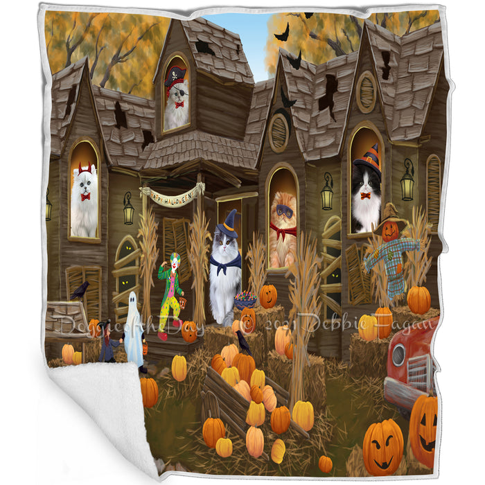 Haunted House Halloween Trick or Treat Pit Bulls Dog Blanket BLNKT93306