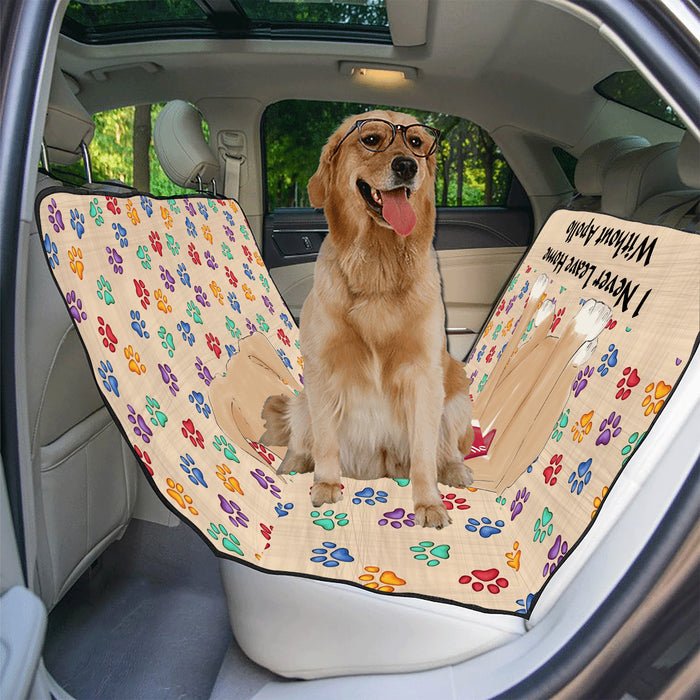 Personalized I Never Leave Home Paw Print Pit Bull Dogs Pet Back Car Seat Cover