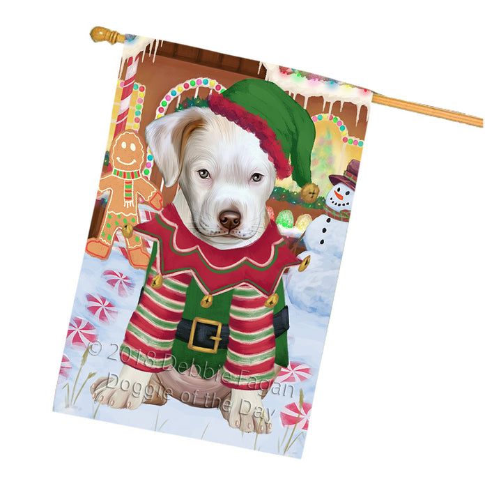 Christmas Gingerbread House Candyfest Pit Bull Dog House Flag FLG57158