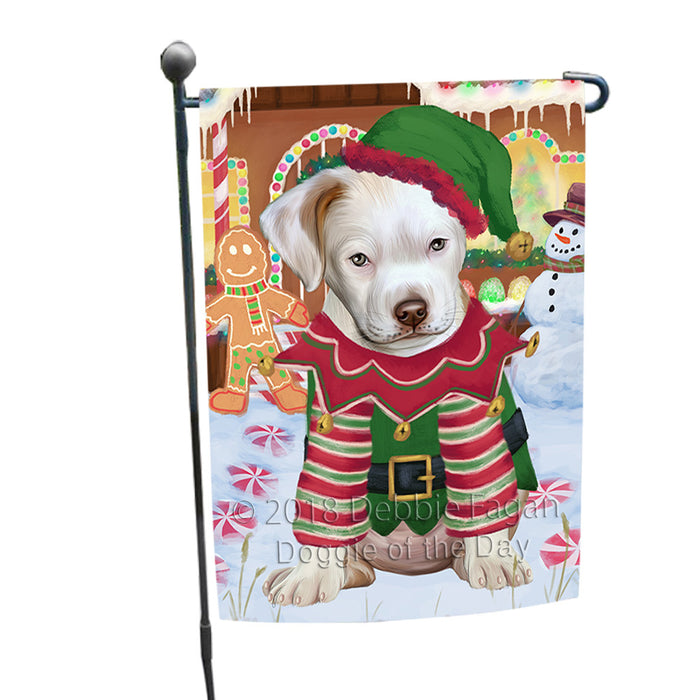 Christmas Gingerbread House Candyfest Pit Bull Dog Garden Flag GFLG57102