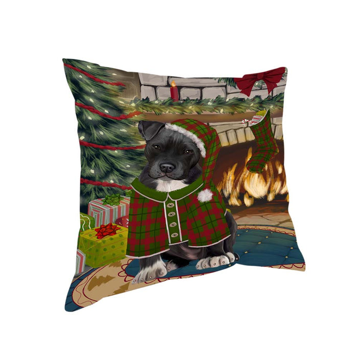 The Stocking was Hung Pit Bull Dog Pillow PIL71160