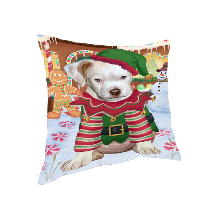 Christmas Gingerbread House Candyfest Pit Bull Dog Pillow PIL80188