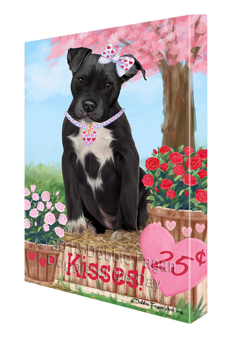 Rosie 25 Cent Kisses Pit Bull Dog Canvas Print Wall Art Décor CVS130202