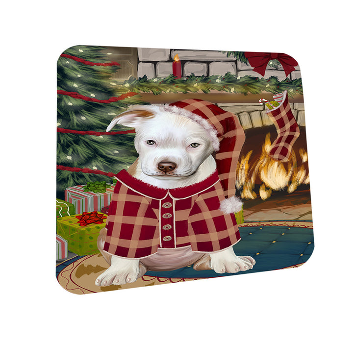 The Stocking was Hung Pit Bull Dog Coasters Set of 4 CST55517