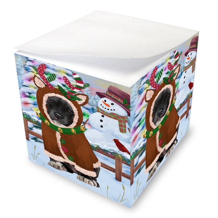 Christmas Gingerbread House Candyfest Pit Bull Dog Note Cube NOC54547