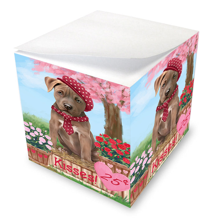 Rosie 25 Cent Kisses Pit Bull Dog Note Cube NOC54515