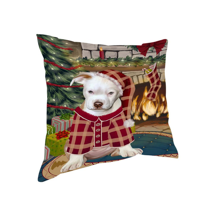 The Stocking was Hung Pit Bull Dog Pillow PIL71164