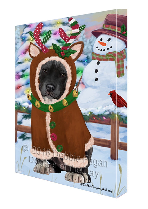 Christmas Gingerbread House Candyfest Pit Bull Dog Canvas Print Wall Art Décor CVS130499