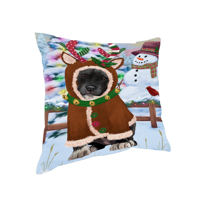 Christmas Gingerbread House Candyfest Pit Bull Dog Pillow PIL80192