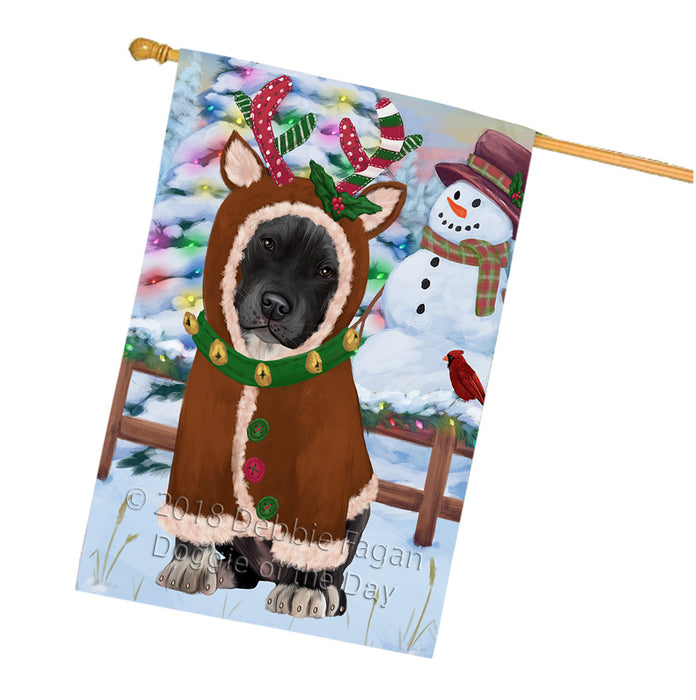Christmas Gingerbread House Candyfest Pit Bull Dog House Flag FLG57159